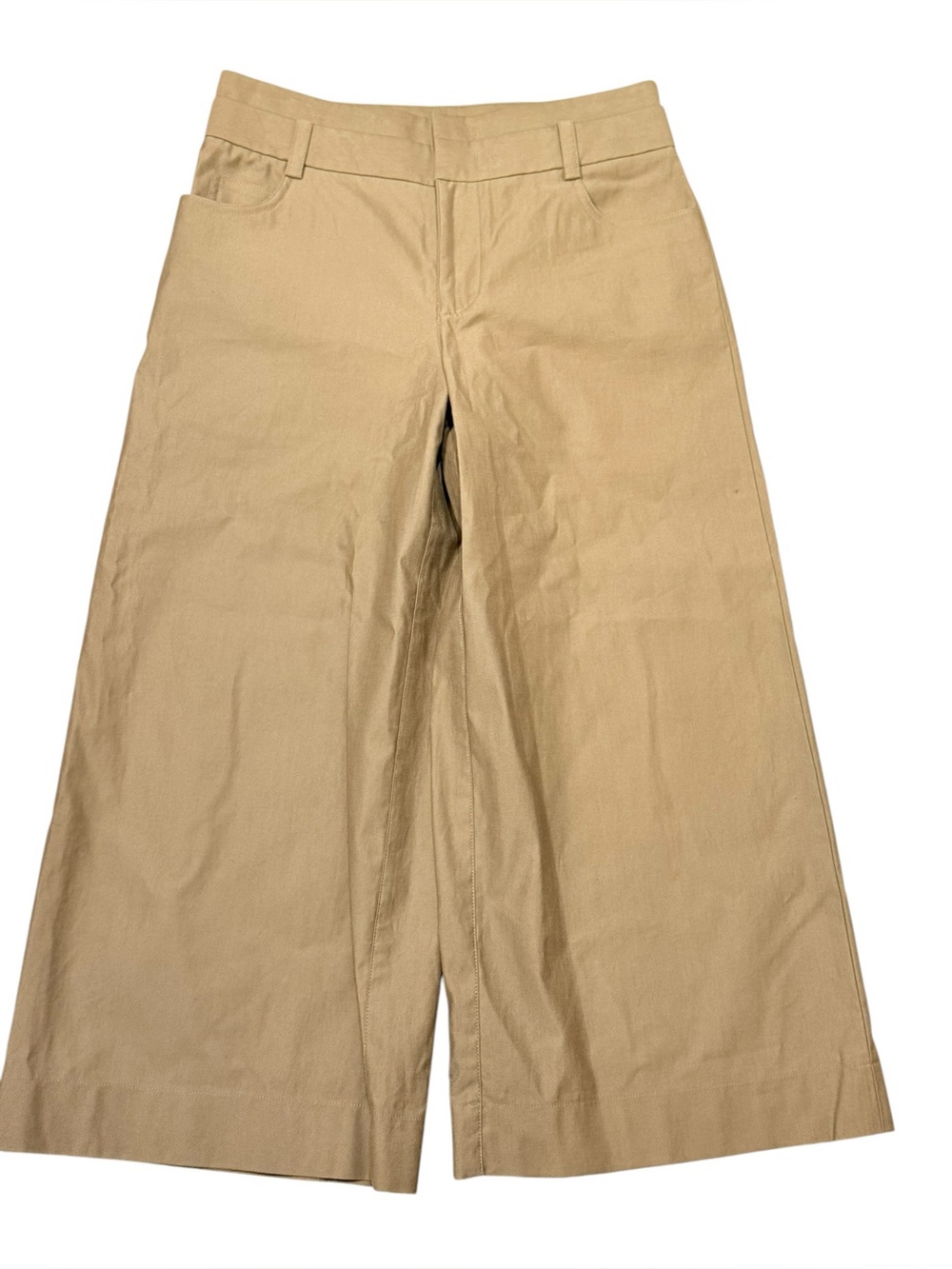 NWT - Vince Double Waistband Wide Leg Culottes Tan Size 4 - Picture 4 of 10